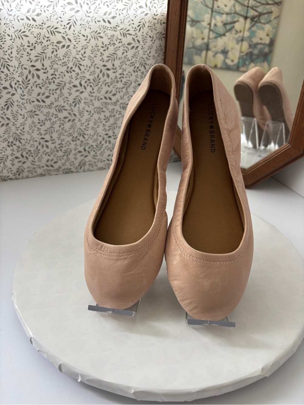 Lucky Brand Emmie Blush Pink Leather Ballet Flats Women’s 9M 40